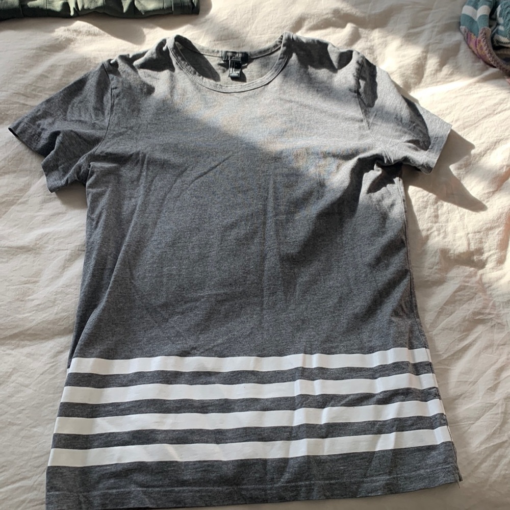 Forever 21 Gray Striped Shirt - Large